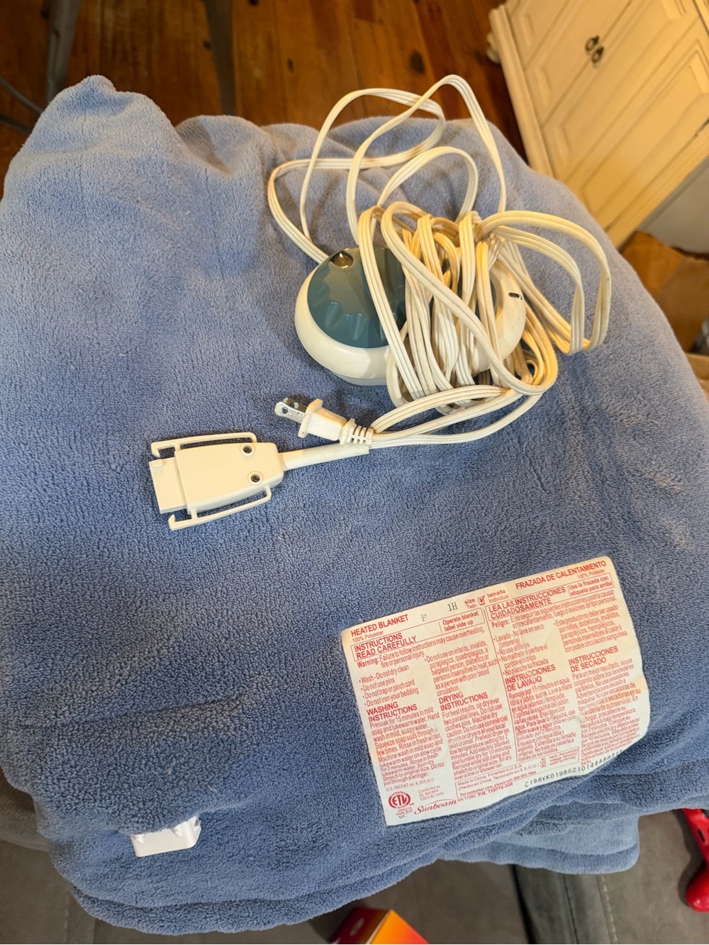 Sunbeam Blue Electric Heated Blanket